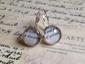 Book Quote Earrings from the All Souls Trilogy, Shadow of Night, Book ...