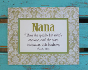 Mothers Day, gift for, Mimi, Nana q uote, Grandma, proverbs 31 ...