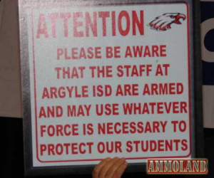 Argyle Independent School District Armed Staff Signs