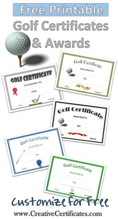 Free printable golf awards and certificates that can be customized ...