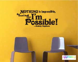 ... IS IMPOSSIBLE inspiration quote wall decal decor(China (Mainland