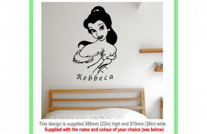 Details about PERSONALISED Wall Art Decal Stickers DISNEY PRINCESS 3