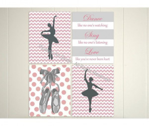 wall art, chevron art, ballet dancer, inspirational dance quotes ...
