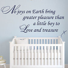 Baby Wall Sticker Quote - Boy to Love & Treasure Child Nursery Bedroom ...