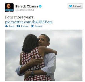 Obama Projected to Win Re-Election, Tweets Victory Photo