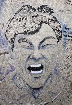 Collage Portrait with Newspaper Clippings - JOQUZ More