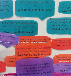 Happy customers: Quotes from happy customers go on the huddle boards ...