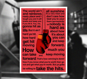 Rocky Balboa Inspirational Quote - Typography Poster Print (A3 size)