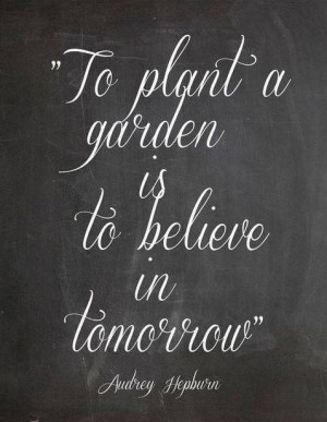 ... Motivational Quote: To plant a garden is to believe in tomorrow
