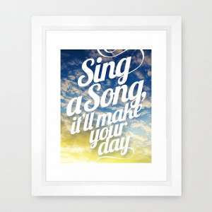 Sing A Song Framed Morning Quote Earth Wind & Fire by Inspireuart, $32 ...