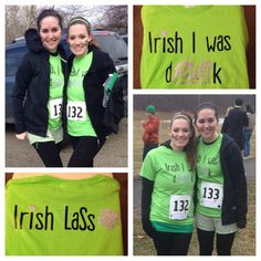St. Patricks Day running 5k shirts! I made them with iron-on material ...