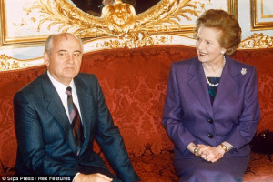 Height of the Cold War: Mikhail Gorbachev and Margaret Thatcher at a ...