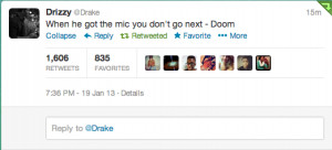 Did Drake really just tweet a MF DOOM lyric?
