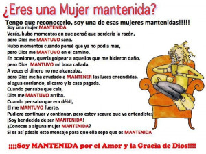 eres una mujer mantenida?
