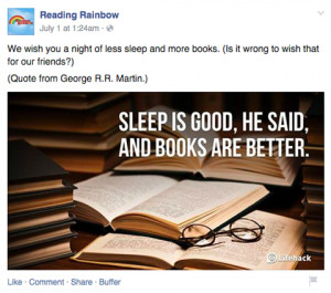 Reading Rainbow shares quotes about reading.