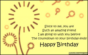 Cute advance birthday quote for a special friend