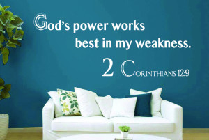 Corinthians 12:9 God's Power..Bible Verse Wall Decal Quotes