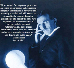 Nikola Tesla Quote on Solar Energy