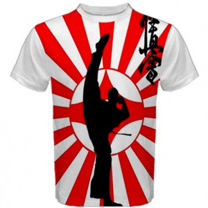 KARATE KYOKUSHIN KANJI LOGO KAMIKAZE JAPAN FLAG 3D Full Print T shirt
