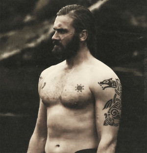 Clive Standen Vikings Tattoo Wolf
