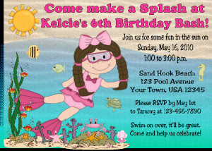 12 BEACH PARTY POOL BIRTHDAY Invitations UNDER THE SEA