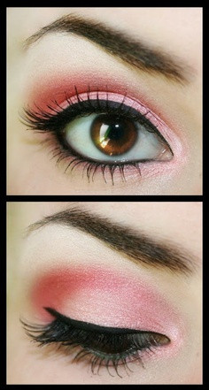 Pink Smokey Eye Makeup for Brown Eyes via