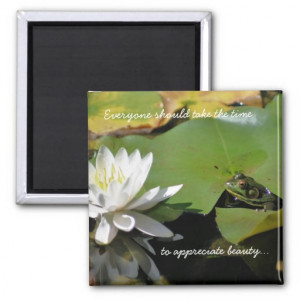 Frog and Water Lily Inspirational Quote Magnet