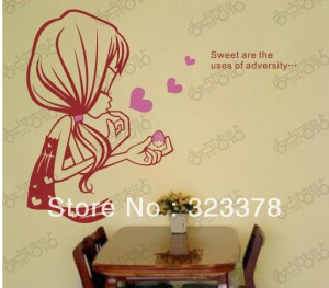 Export Wholesale Sweet Girl Word Quote Lettering wall Decal Text Kids ...