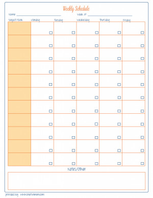 Homeschool Weekly Planner Printable