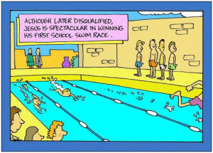 jesus swim race