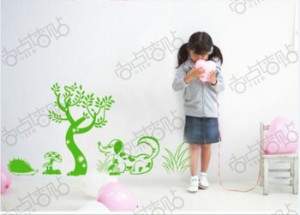 Tree Dog Removable Wall Stickers PVC Art DIY Decoration Decals Quotes ...