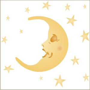 1730 Whimsical Moon Stencil