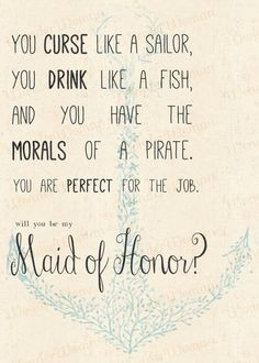 Maid Of Honor Curse Like A Sailor Drink Like A Fish... Maid Of Honor ...