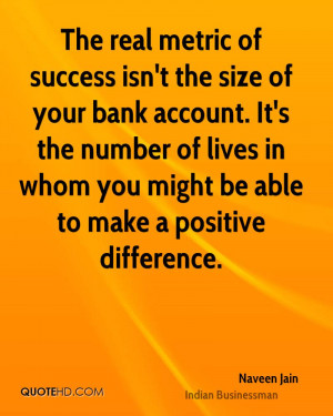 The real metric of success isn't the size of your bank account. It's ...