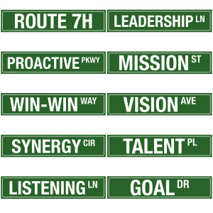 Includes 10 unique leadership signs, patterned after street signs, for ...