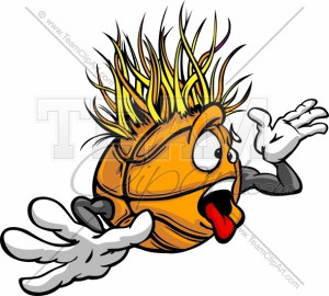 Crazy Basketball Ball Madness Cartoon Face With Hands Vector Image ...