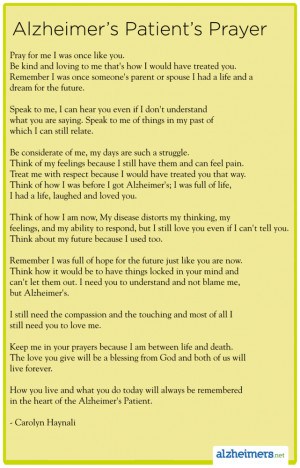 Poem: Alzheimer’s Patient’s Prayer