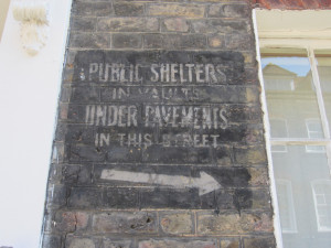WWII Air Raid Shelter sign - Lord North Street