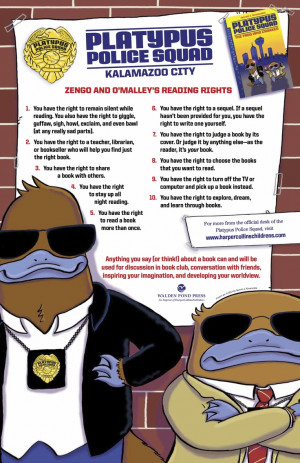 Platypus Police Squad by Jarrett J. Krosoczka Reading Rights Poster