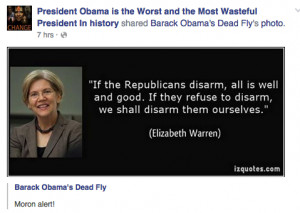 ... Fly is Dead when it comes to verifiable quotes by Elizabeth Warren