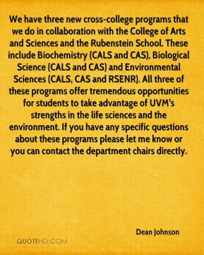 We have three new cross-college programs that we do in collaboration ...