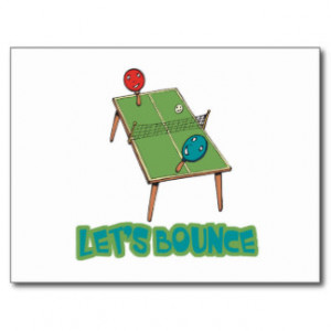 Lets Bounce Ping Pong Table Tennis Postcard
