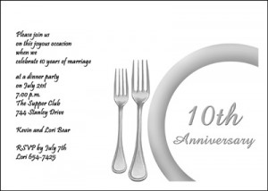 10th Anniversary Party Invites