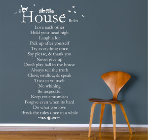 beach house rules quote saying wall decals
