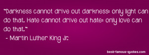 inspirational quote -Darkness cannot drive out darkness: only light ...