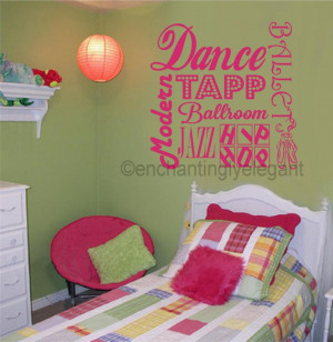 Dance-Ballet-Sports-Vinyl-Decal-Wall-Sticker-Words-Lettering-Teen-Girl ...