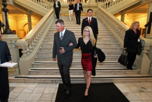 Chipper Jones and girlfriend Taylor Higgins at the state capitol ...