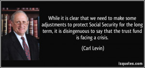 ... disingenuous to say that the trust fund is facing a crisis. - Carl