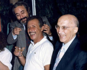 Antonino Caponnetto con Giovanni Falcone e Paolo Borsellino negli anni ...
