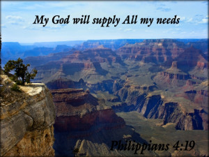 My God will supply all my needs